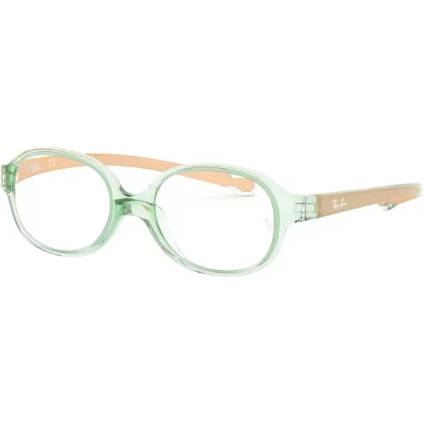 RayBan Kids Ry1587 Oval Prescription Eyeglass FramesTransparent Light GreenDemo Lens