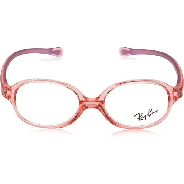 RayBan Kids Ry1587 Oval Prescription Eyeglass FramesTransparent Light RedDemo Lens