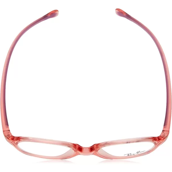 RayBan Kids Ry1587 Oval Prescription Eyeglass FramesTransparent Light RedDemo Lens