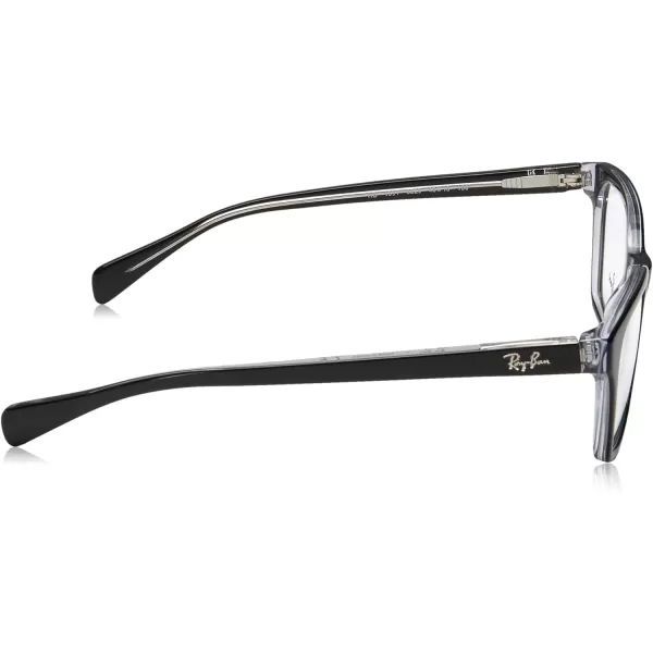 RayBan Kids Ry1591 Square Prescription Eyeglass FramesBlack on TransparentDemo Lens