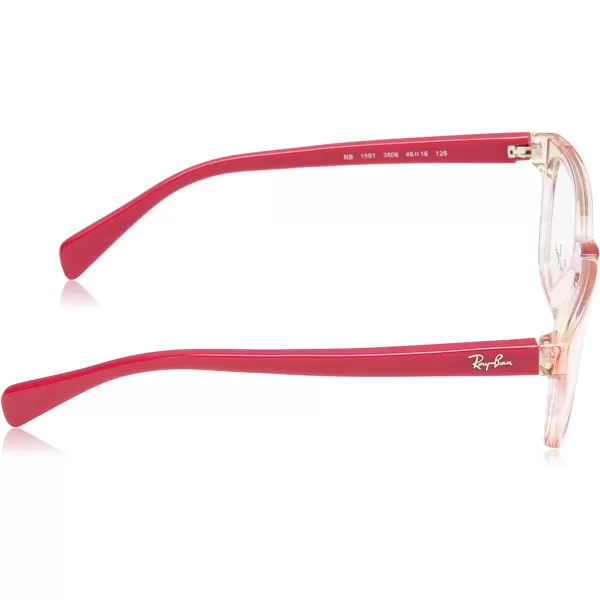 RayBan Kids Ry1591 Square Prescription Eyeglass FramesFuchsia Striped MulticolorDemo Lens