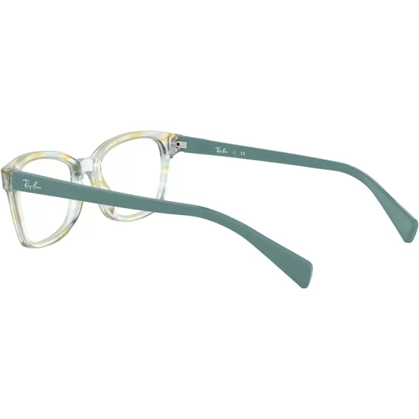 RayBan Kids Ry1591 Square Prescription Eyeglass FramesGreen Striped MulticolorDemo Lens