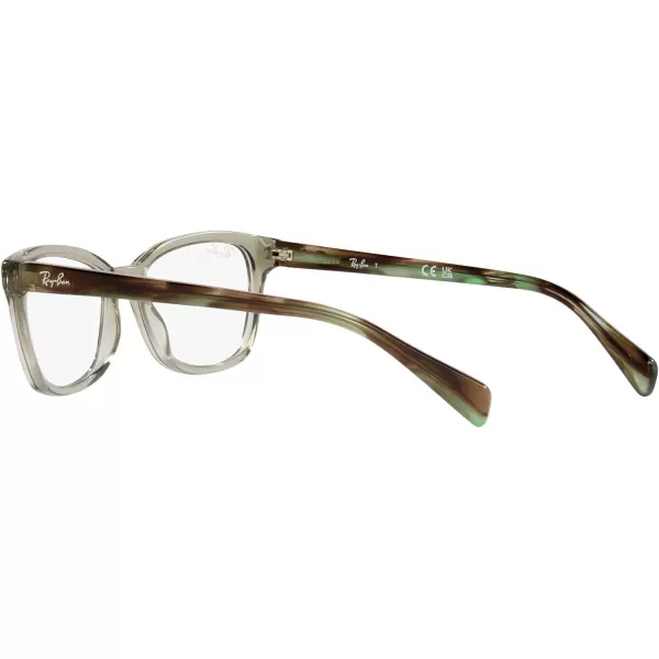 RayBan Kids Ry1591 Square Prescription Eyeglass FramesTransparent GreenDemo Lens