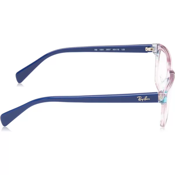 RayBan Kids Ry1591 Square Prescription Eyeglass FramesViolet Striped MulticolorDemo Lens