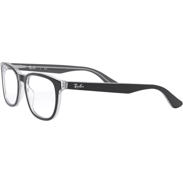 RayBan Kids Ry1592 Square Prescription Eyeglass FramesBlack on TransparentDemo Lens