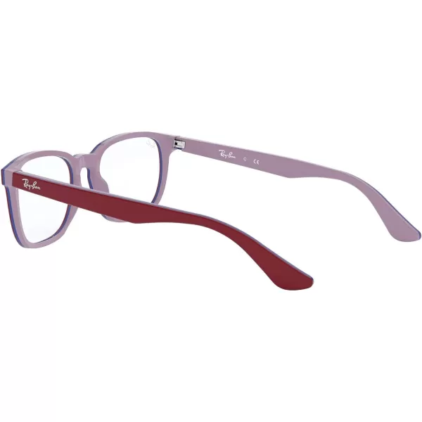 RayBan Kids Ry1592 Square Prescription Eyeglass FramesRed on GreyBlueDemo Lens