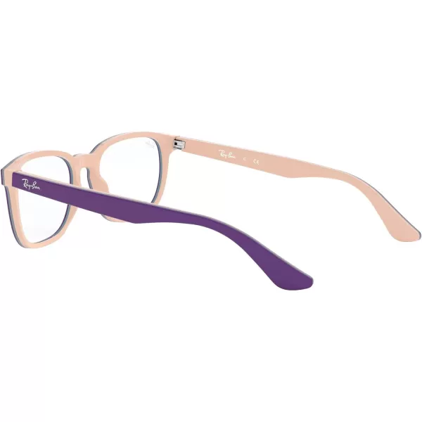 RayBan Kids Ry1592 Square Prescription Eyeglass FramesViolet on PinkBlueDemo Lens