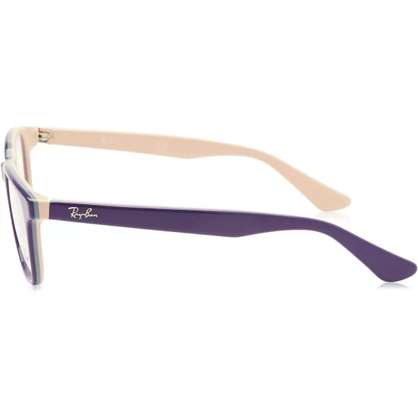 RayBan Kids Ry1592 Square Prescription Eyeglass FramesViolet on PinkBlueDemo Lens