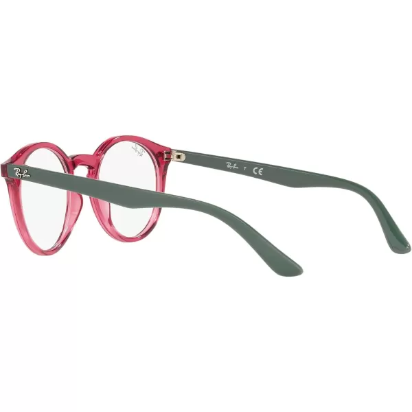 RayBan Kids Ry1594 Round Prescription Eyeglass FramesTransparent RedDemo Lens