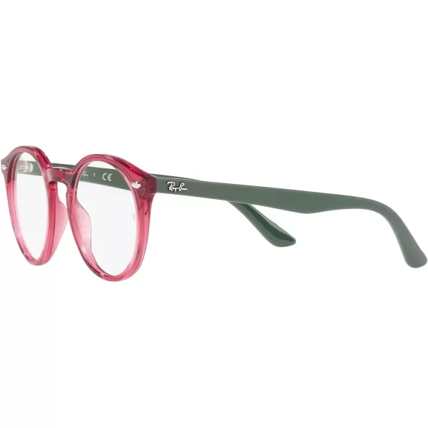 RayBan Kids Ry1594 Round Prescription Eyeglass FramesTransparent RedDemo Lens