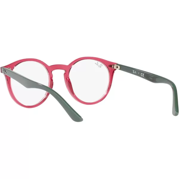 RayBan Kids Ry1594 Round Prescription Eyeglass FramesTransparent RedDemo Lens