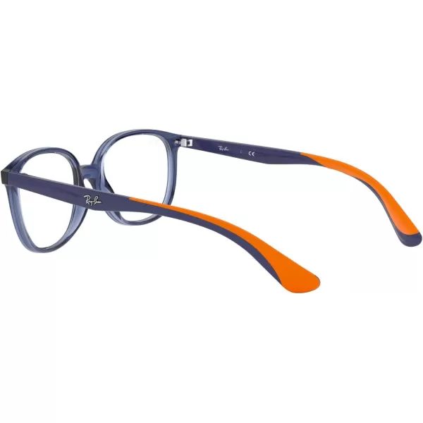 RayBan Kids Ry1598 Square Prescription Eyeglass FramesTransparent BlueDemo Lens