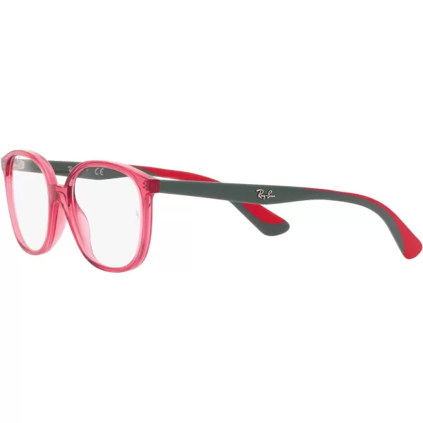 RayBan Kids Ry1598 Square Prescription Eyeglass FramesTransparent RedGreenDemo Lens