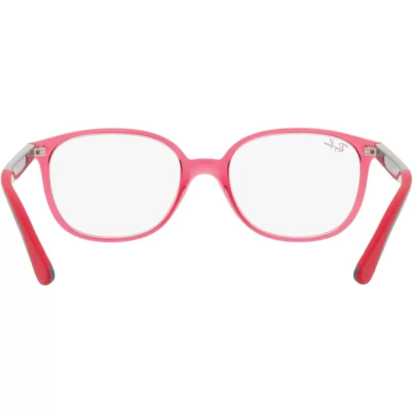 RayBan Kids Ry1598 Square Prescription Eyeglass FramesTransparent RedGreenDemo Lens