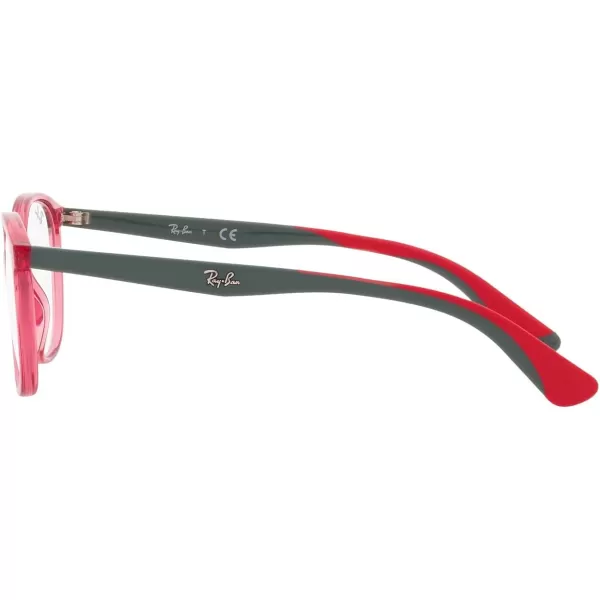 RayBan Kids Ry1598 Square Prescription Eyeglass FramesTransparent RedGreenDemo Lens