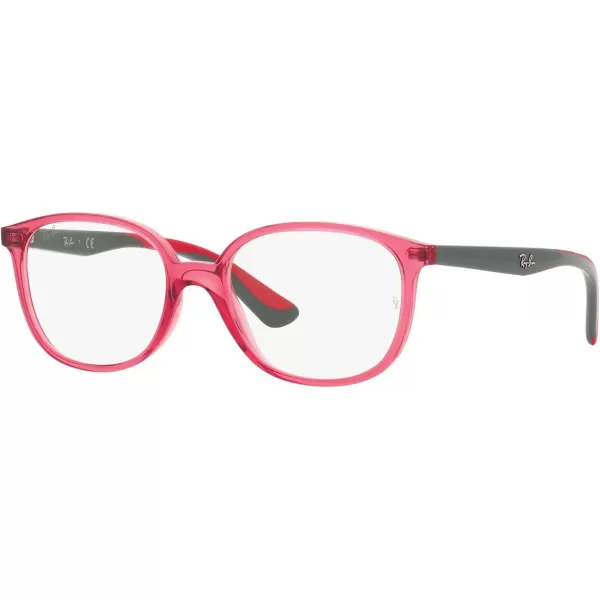 RayBan Kids Ry1598 Square Prescription Eyeglass FramesTransparent RedGreenDemo Lens