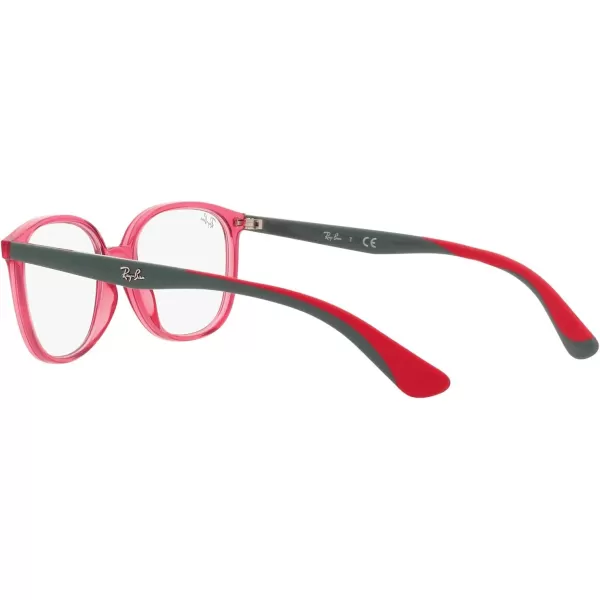 RayBan Kids Ry1598 Square Prescription Eyeglass FramesTransparent RedGreenDemo Lens