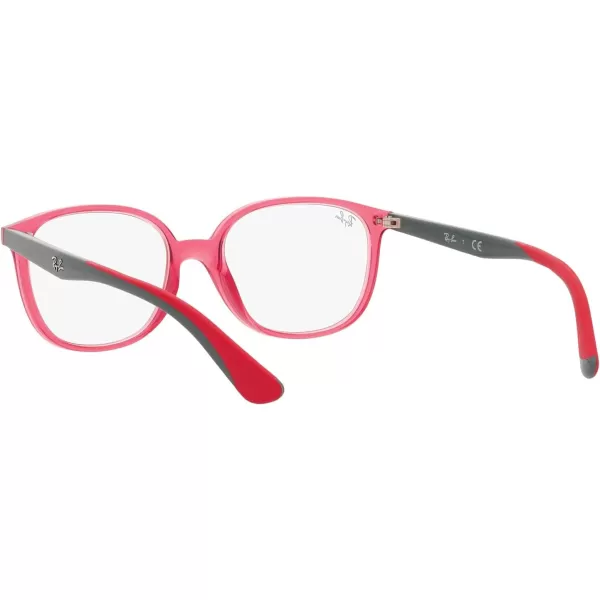 RayBan Kids Ry1598 Square Prescription Eyeglass FramesTransparent RedGreenDemo Lens