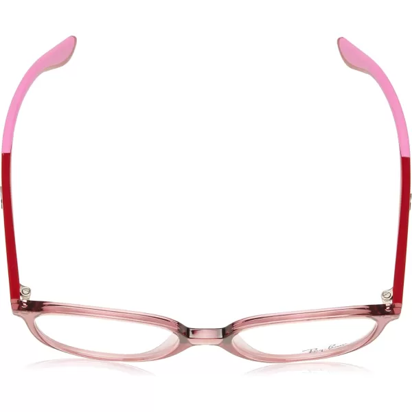 RayBan Kids Ry1598 Square Prescription Eyeglass FramesTransparent RedRubber PinkDemo Lens