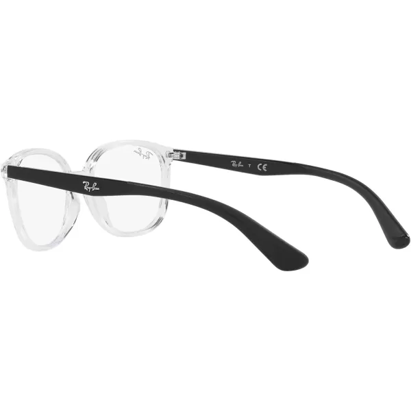 RayBan Kids Ry1598 Square Prescription Eyeglass FramesTransparentBlackDemo Lens