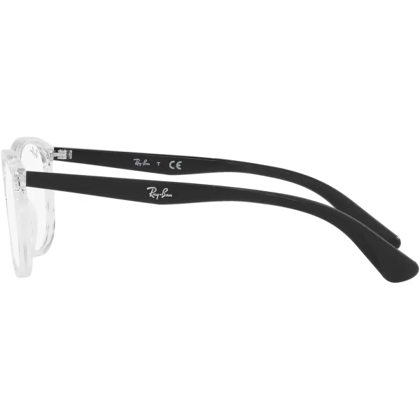 RayBan Kids Ry1598 Square Prescription Eyeglass FramesTransparentBlackDemo Lens