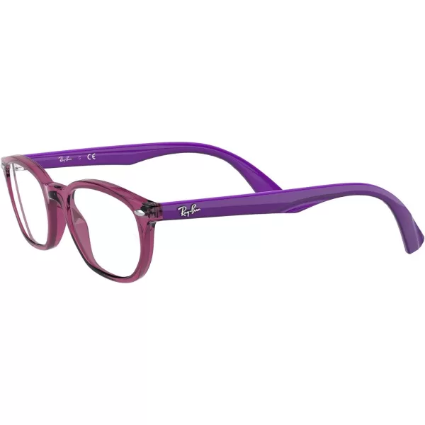 RayBan Kids Ry1599 Rectangular Prescription Eyeglass FramesTransparent FuchsiaDemo Lens