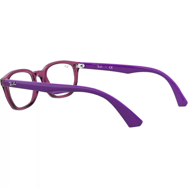 RayBan Kids Ry1599 Rectangular Prescription Eyeglass FramesTransparent FuchsiaDemo Lens