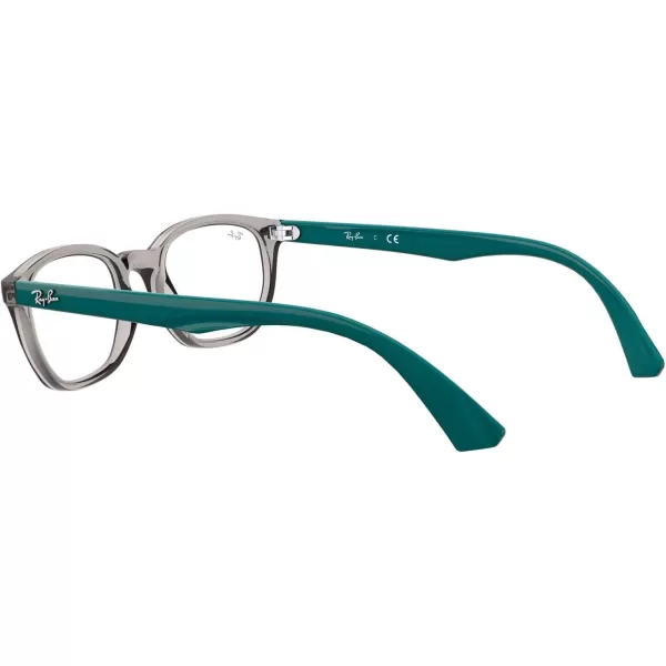 RayBan Kids Ry1599 Rectangular Prescription Eyeglass FramesTransparent GreyDemo Lens