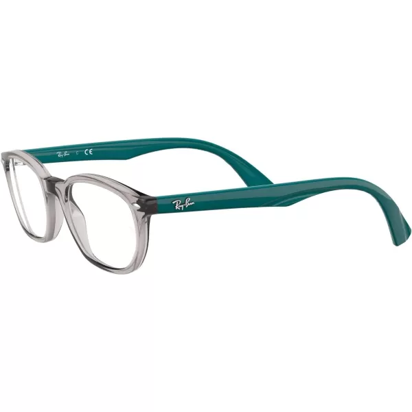 RayBan Kids Ry1599 Rectangular Prescription Eyeglass FramesTransparent GreyDemo Lens