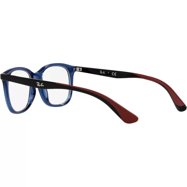 RayBan Kids Ry1604 Square Prescription Eyeglass FramesTransparent BlueDemo Lens