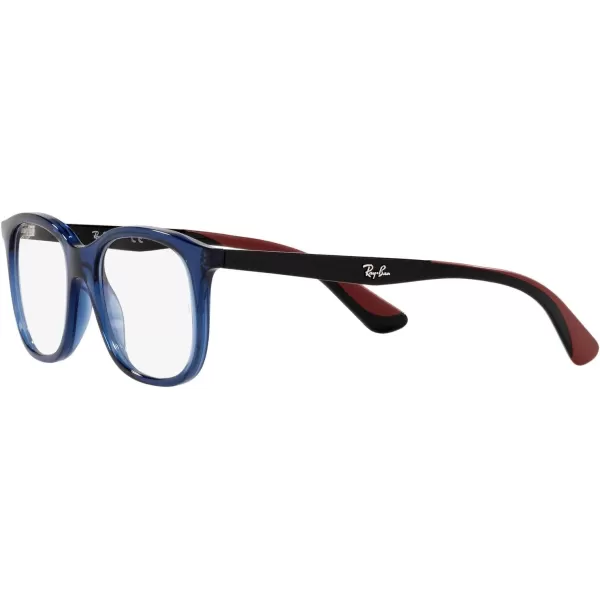 RayBan Kids Ry1604 Square Prescription Eyeglass FramesTransparent BlueDemo Lens