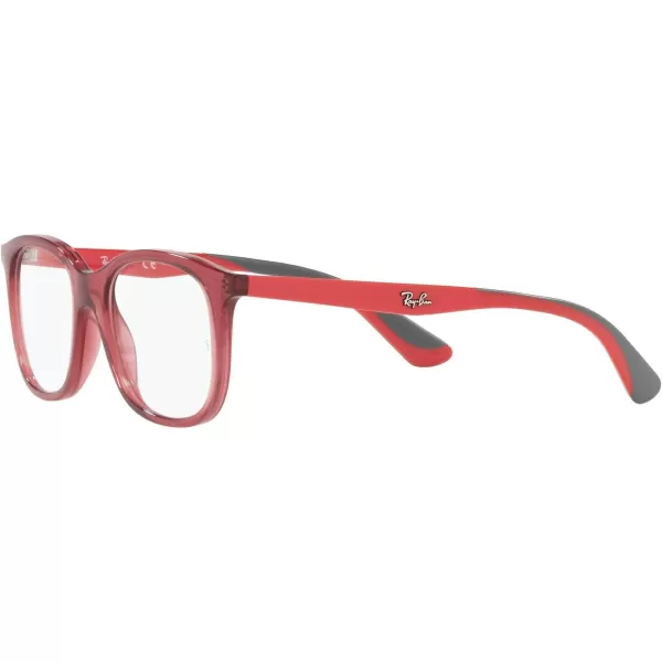 RayBan Kids Ry1604 Square Prescription Eyeglass FramesTransparent RedDemo Lens