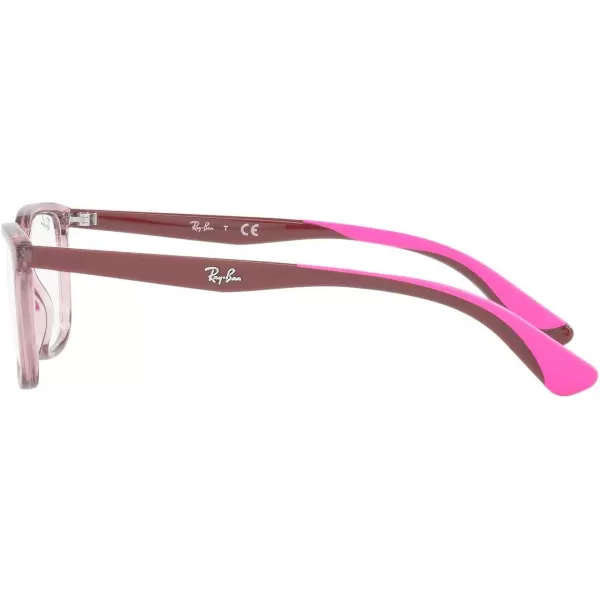 RayBan Kids Ry1605 Rectangular Prescription Eyeglass FramesTransparent PinkDemo Lens