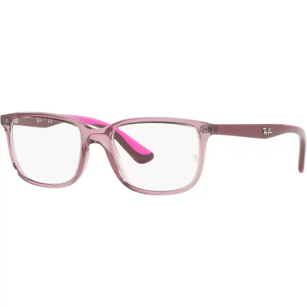 RayBan Kids Ry1605 Rectangular Prescription Eyeglass FramesTransparent PinkDemo Lens