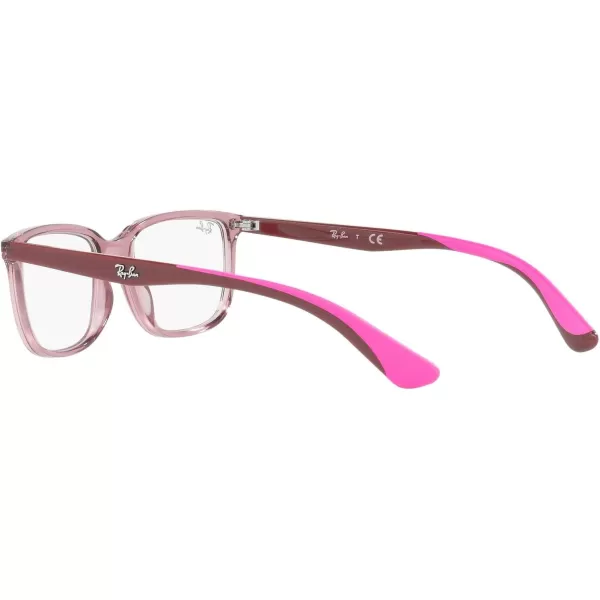 RayBan Kids Ry1605 Rectangular Prescription Eyeglass FramesTransparent PinkDemo Lens