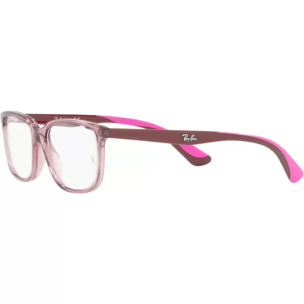 RayBan Kids Ry1605 Rectangular Prescription Eyeglass FramesTransparent PinkDemo Lens