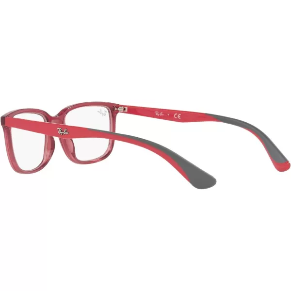 RayBan Kids Ry1605 Rectangular Prescription Eyeglass FramesTransparent RedDemo Lens