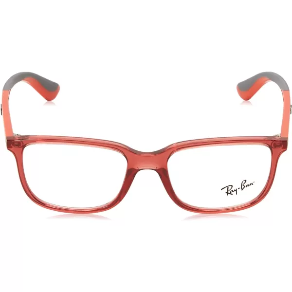 RayBan Kids Ry1605 Rectangular Prescription Eyeglass FramesTransparent RedDemo Lens