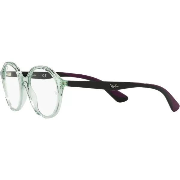 RayBan Kids Ry1606 Round Prescription Eyeglass FramesTransparent Light GreenDemo Lens