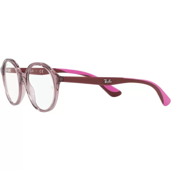 RayBan Kids Ry1606 Round Prescription Eyeglass FramesTransparent PinkDemo Lens