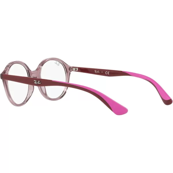 RayBan Kids Ry1606 Round Prescription Eyeglass FramesTransparent PinkDemo Lens