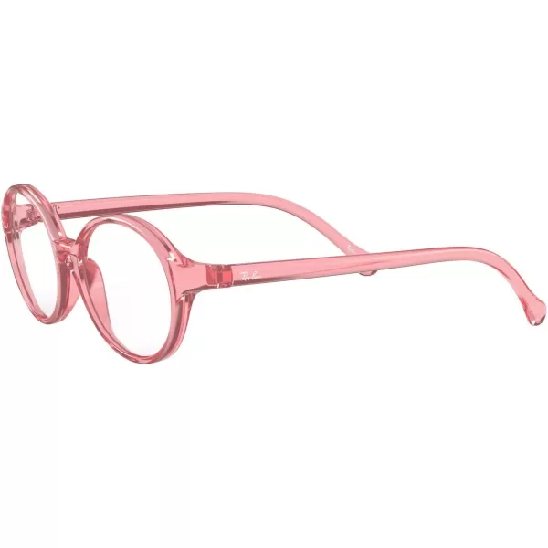 RayBan Kids Ry1901 Round Prescription Eyeglass FramesTransparent FuchsiaDemo Lens