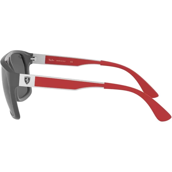 RayBan Mens RB4309m Scuderia Ferrari Collection Square SunglassesMatte GreyGrey Mirrored Silver