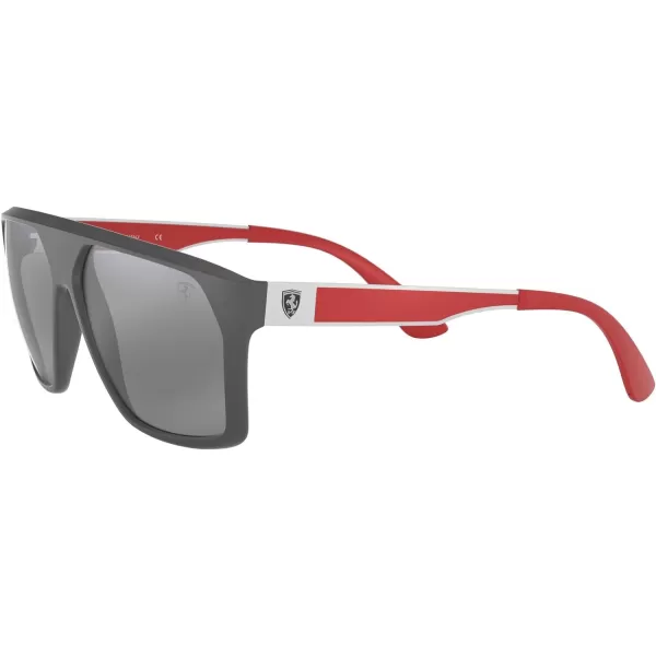 RayBan Mens RB4309m Scuderia Ferrari Collection Square SunglassesMatte GreyGrey Mirrored Silver