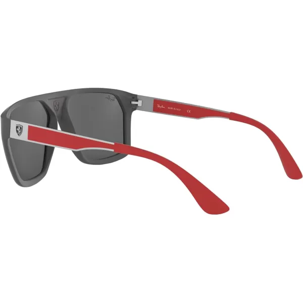 RayBan Mens RB4309m Scuderia Ferrari Collection Square SunglassesMatte GreyGrey Mirrored Silver