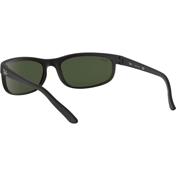 RayBan Mens Rb2027 Predator 2 Rectangular SunglassesBlack Matte BlackG15 Green