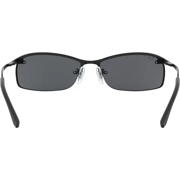 RayBan Mens Rb3183 Rectangular SunglassesBlackPolarized Grey