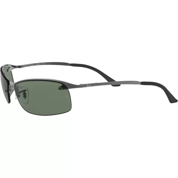 RayBan Mens Rb3183 Rectangular SunglassesGunmetalDark Green