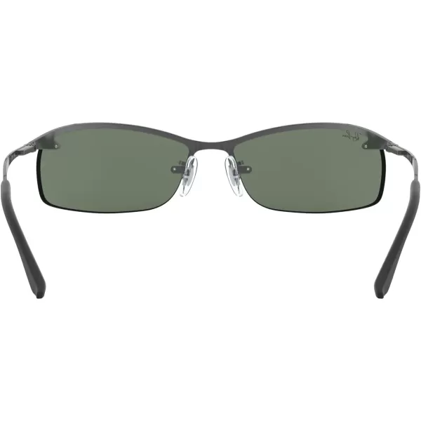 RayBan Mens Rb3183 Rectangular SunglassesGunmetalDark Green