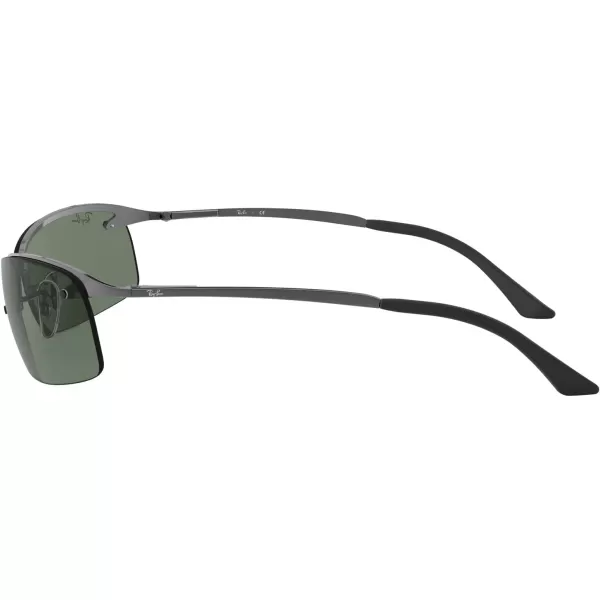 RayBan Mens Rb3183 Rectangular SunglassesGunmetalDark Green